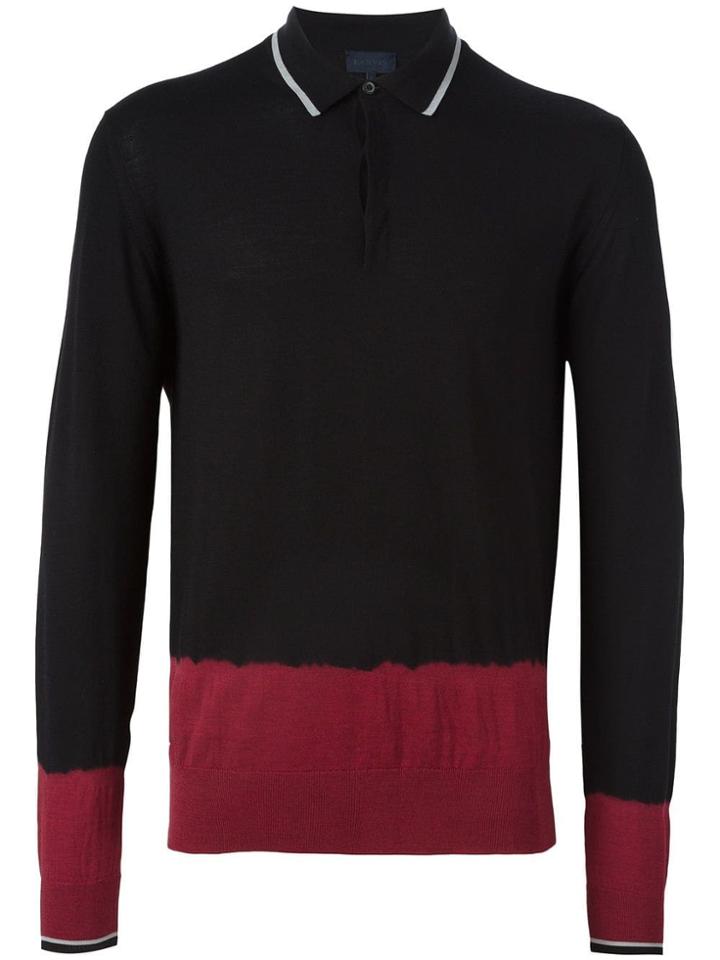 Lanvin Dip Dye Polo Shirt - Black