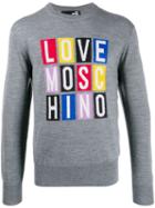 Love Moschino Crew-neck Logo Sweater - Grey