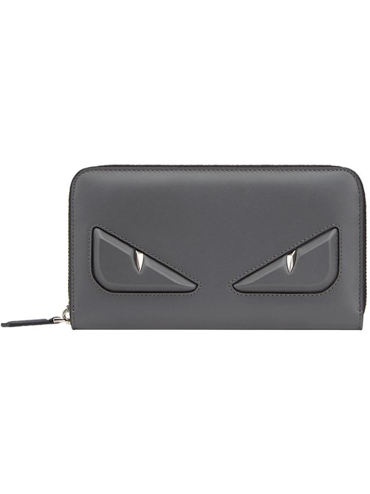 Fendi Bag Bugs-appliqué Wallet - Grey