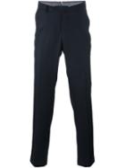Ermenegildo Zegna Slim Tailored Trousers, Men's, Size: 52, Blue, Viscose/wool