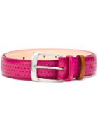 Paul Smith Perforated Buckled Belt - Pink & Purple
