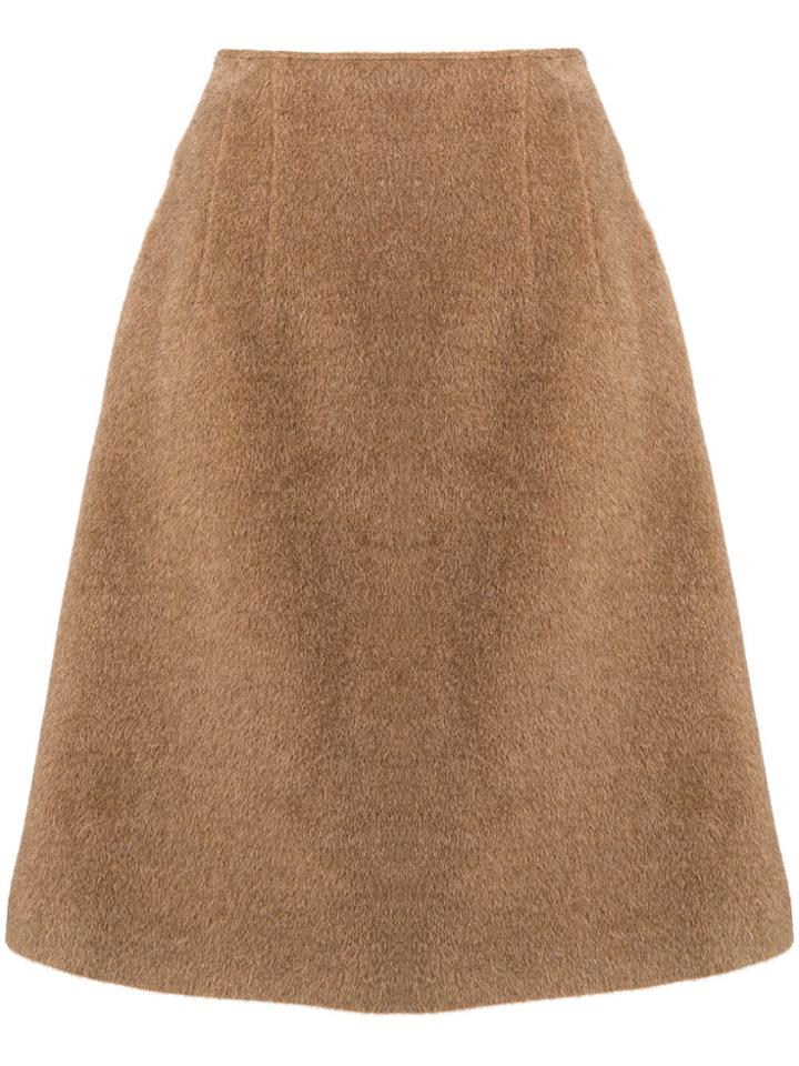 Jil Sander Navy A-line Flared Skirt - Brown