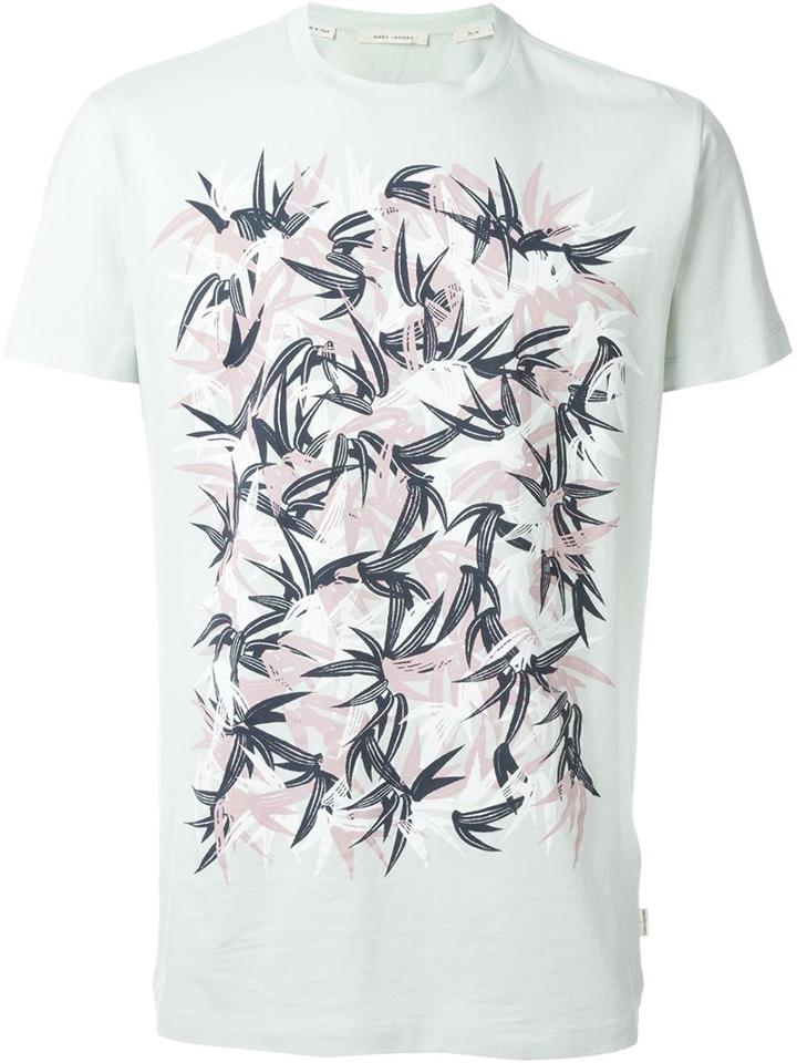 Marc Jacobs Leaf Print T-shirt, Men's, Size: L, Green, Cotton