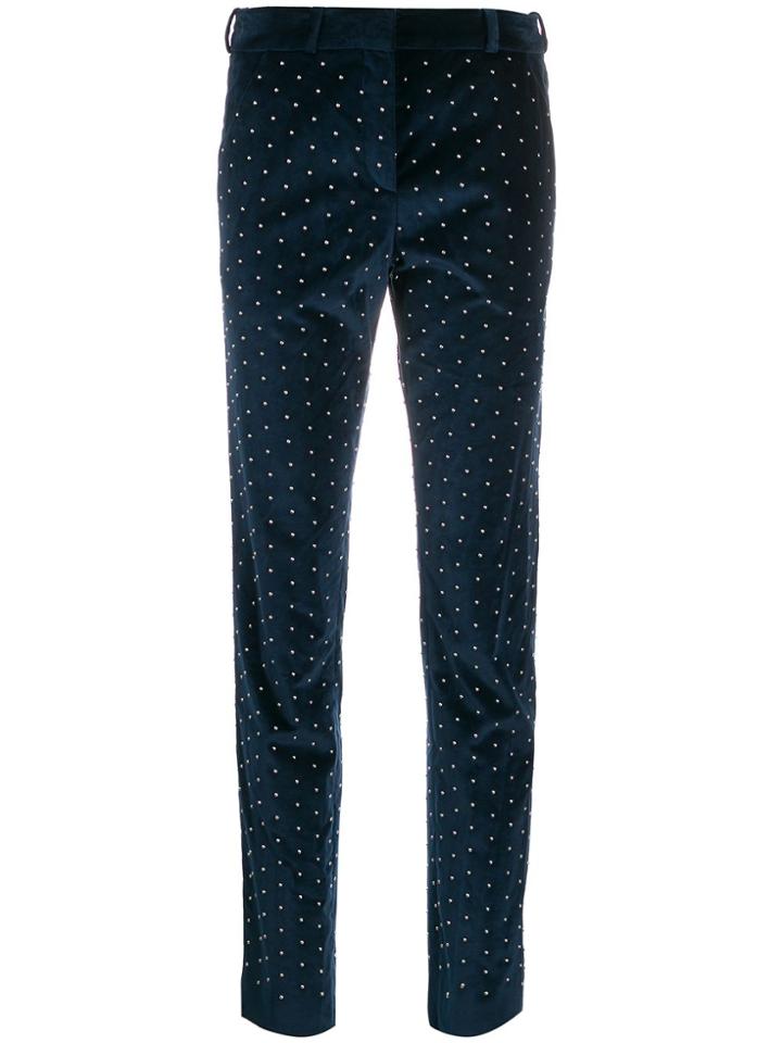 Faith Connexion Slim Stud-embellished Trousers - Blue