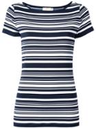 Michael Michael Kors Striped T-shirt, Women's, Size: Large, Black, Polyester/spandex/elastane