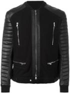Balmain Hoodie Sweater Jacket, Men's, Size: Xxl, Black, Cotton/lamb Skin/polyester