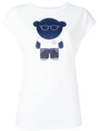 Emporio Armani Bear Print T-shirt, Women's, Size: 42, White, Lyocell/cotton/polyester