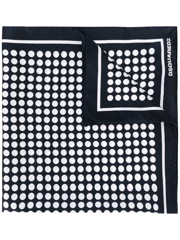Dsquared2 - Dot Neck Scarf - Women - Silk - One Size, Blue, Silk