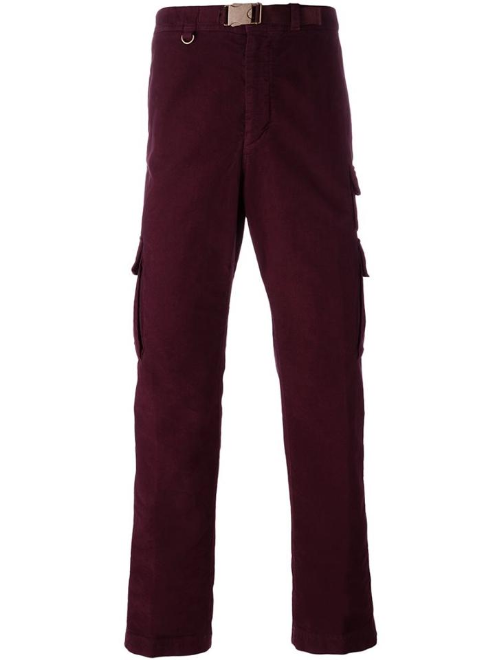 Missoni Straight Cargo Trousers, Men's, Size: 46, Red, Cotton