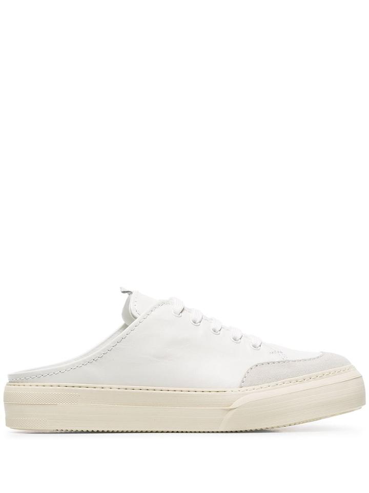 Sunnei White Sabot Slip-on Suede Low-top Sneakers