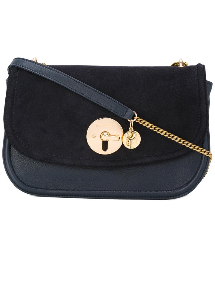 See By Chloé - 'lois' Cross Body Bag - Women - Cotton/leather/suede - One Size, Blue, Cotton/leather/suede