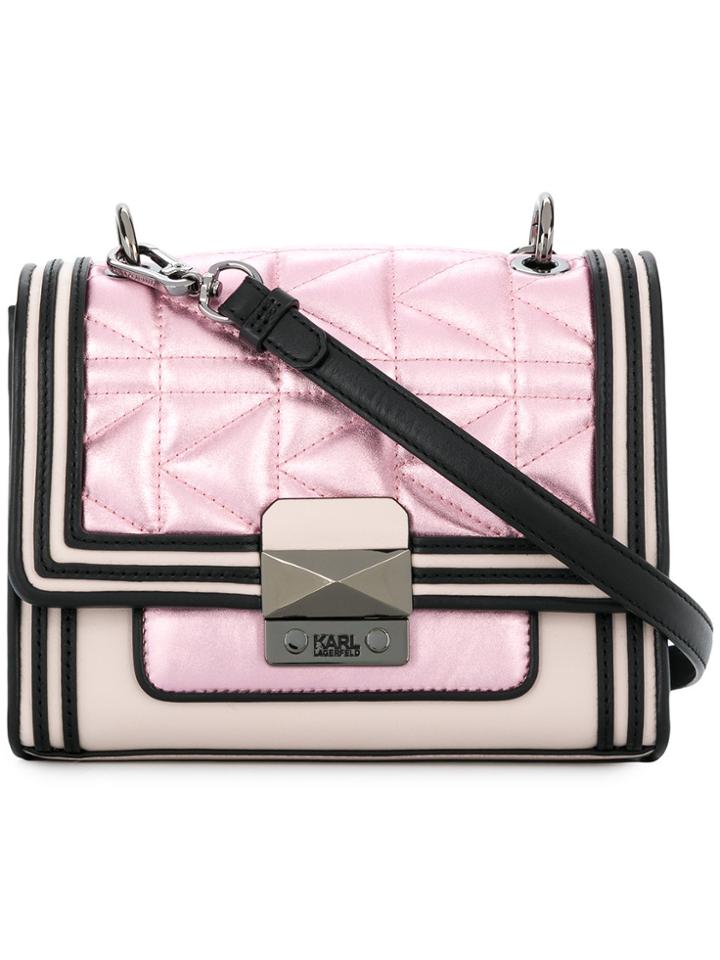 Karl Lagerfeld Quilted Shoulder Bag - Pink & Purple