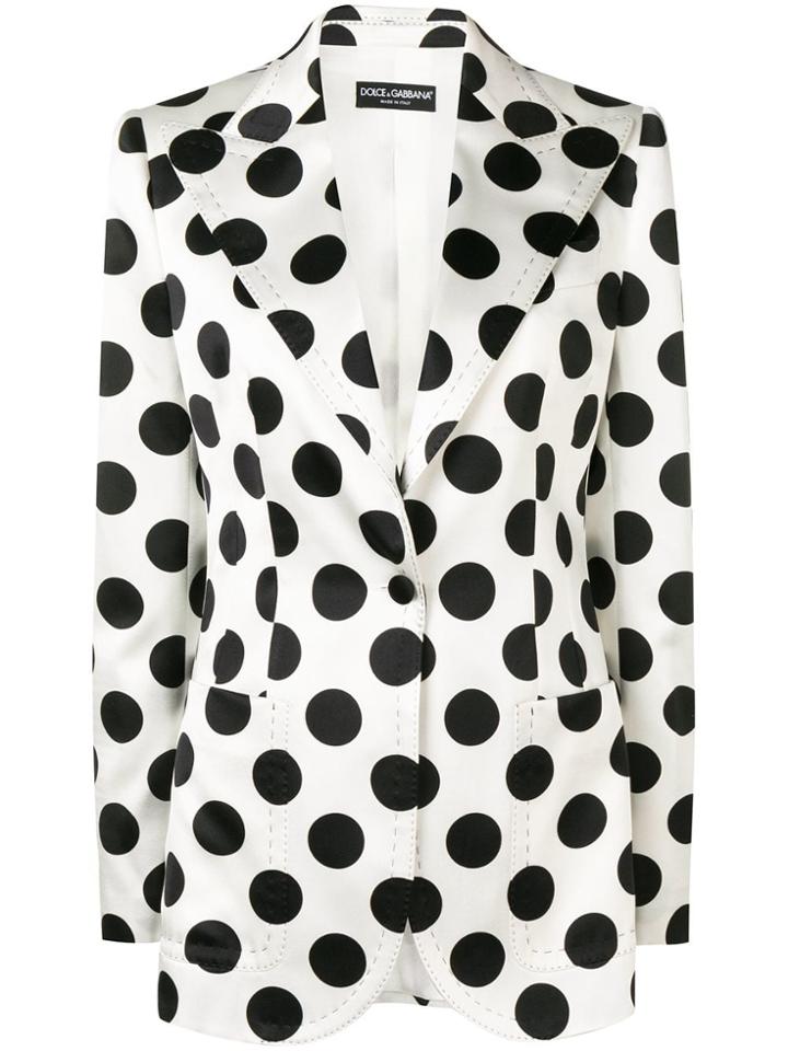 Dolce & Gabbana Polka-dot Blazer - White