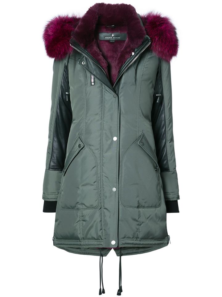 Nicole Benisti Chelsea Fox Fur Trim Coat - Green