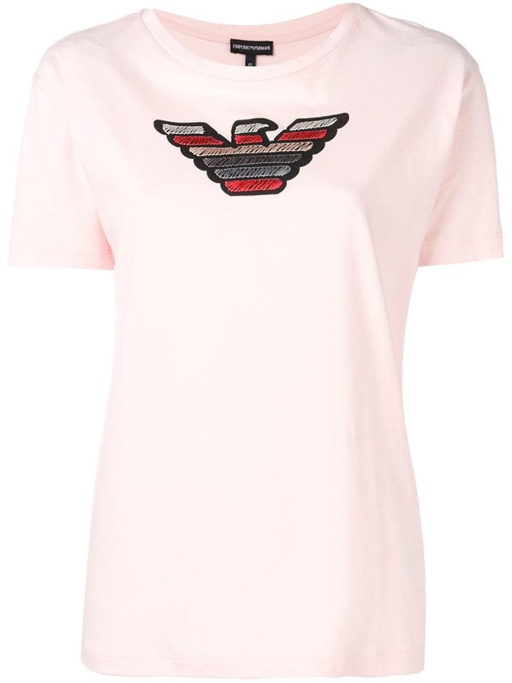 Emporio Armani Embroidered Logo T-shirt - Pink