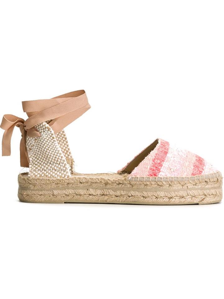 Manebi Cut-out Heel Ankle Lace Espadrilles