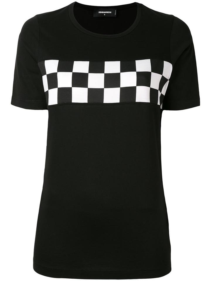 Dsquared2 - Checkered T-shirt - Women - Cotton - S, Black, Cotton