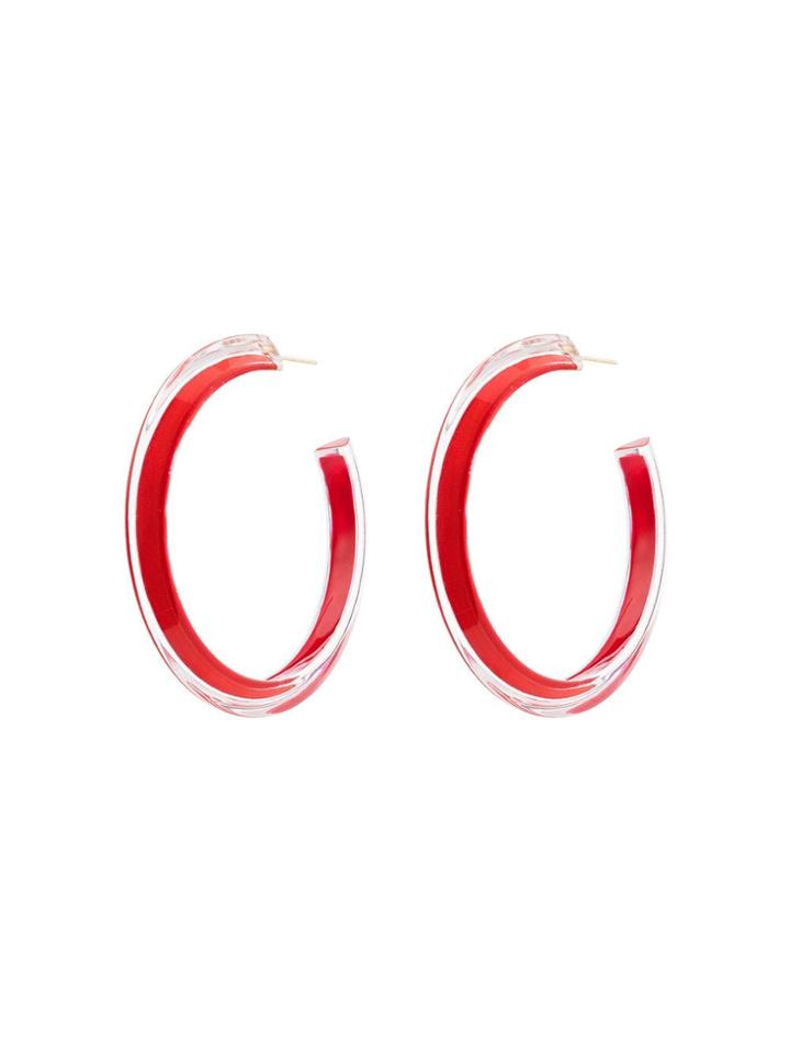 Alison Lou Medium Jelly Hoop Earrings - Red
