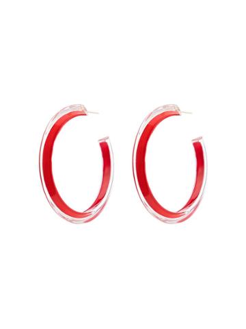 Alison Lou Medium Jelly Hoop Earrings - Red