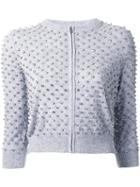 Michael Kors Crystal-embellished Cardigan, Women's, Size: Small, Grey, Cashmere