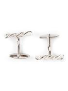 Lanvin Twisted Cufflinks, Men's, Metallic, Rhodium