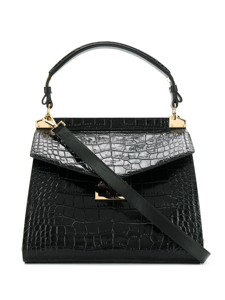 Givenchy Medium Mystic Crocodile-effect Tote Bag - Black