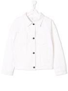 Burberry Kids Teen Logo Print Denim Jacket - White