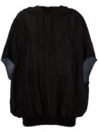 Unravel Project Hooded Blouse, Women's, Size: Small, Black, Silk/polyurethane