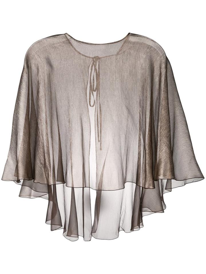 Maria Lucia Hohan Floaty Metallic Cape - Brown