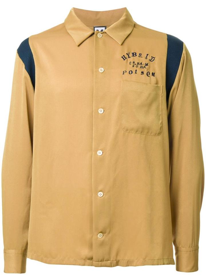 Myne Embroidered Detail Shirt, Men's, Size: Large, Yellow/orange, Polyester