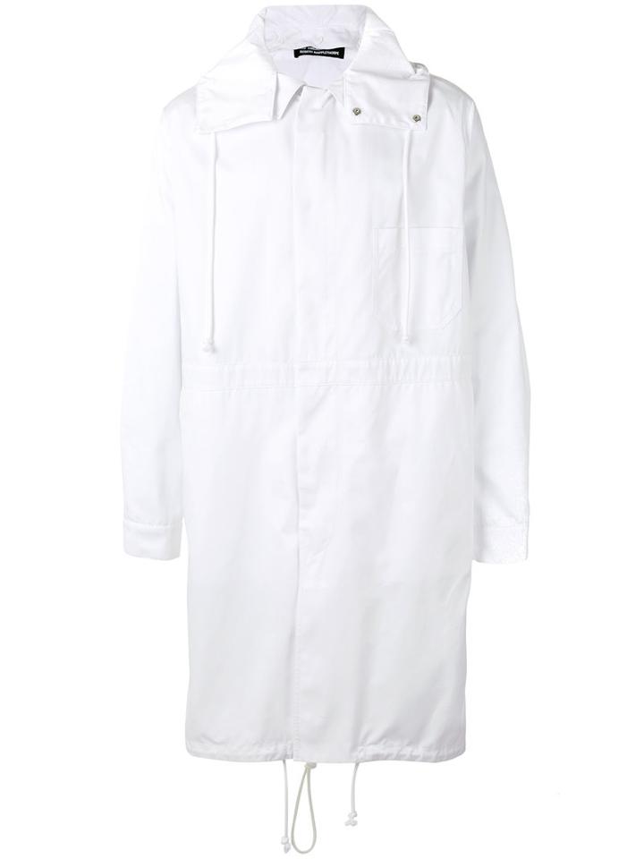 Raf Simons - Hooded Coat - Men - Cotton/polyester - 46, White, Cotton/polyester