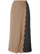 Erika Cavallini Layered Effect Long Skirt, Women's, Size: 40, Grey, Polyester/spandex/elastane/virgin Wool/polyamide