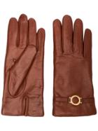 L'autre Chose Leather Gloves - Brown