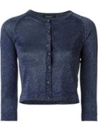 Roberto Collina Cropped Cardigan, Women's, Size: M, Blue, Viscose/polyester