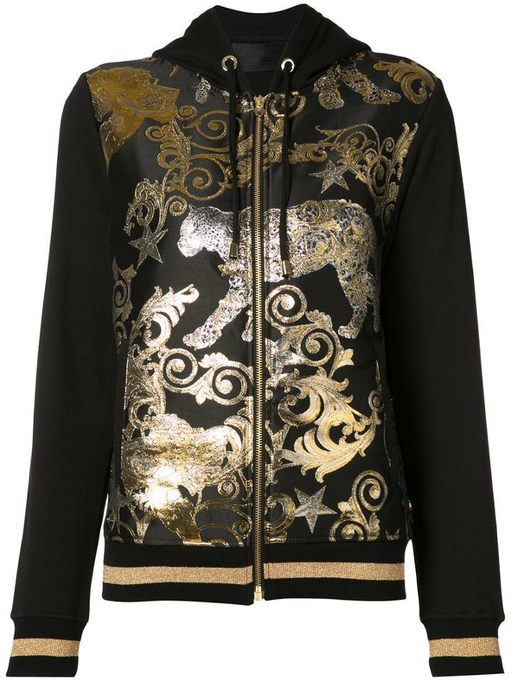 Philipp Plein - Frezia Tiger Jacquard Hoodie - Women - Cotton/polyester - M, Black, Cotton/polyester