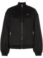Gucci Logo Zipped Jersey Sports Jacket - Black