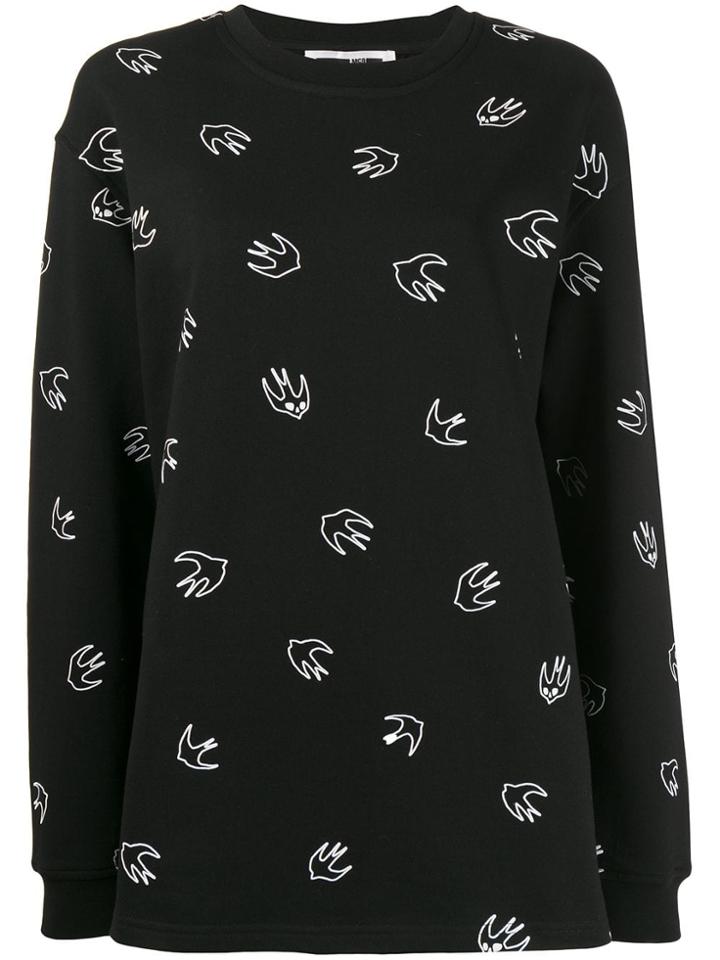 Mcq Alexander Mcqueen Bird Print Sweater - Black