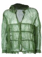 Romeo Gigli Vintage Sheer Hooded Jacket, Women's, Size: 44, Green