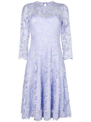 Olvi S Flared Lace-embroidered Dress - Blue