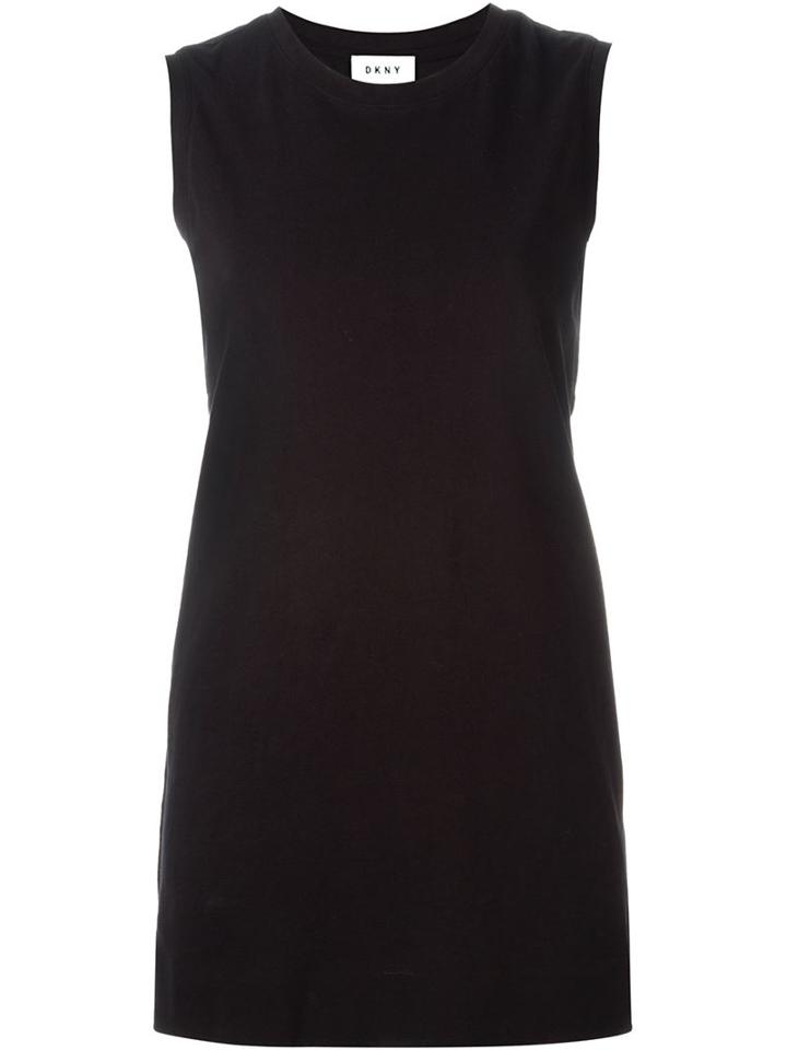 Dkny Round Neck Tank Top, Women's, Size: M, Black, Cotton