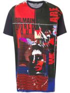 Balmain World Print Tour T-shirt - Blue