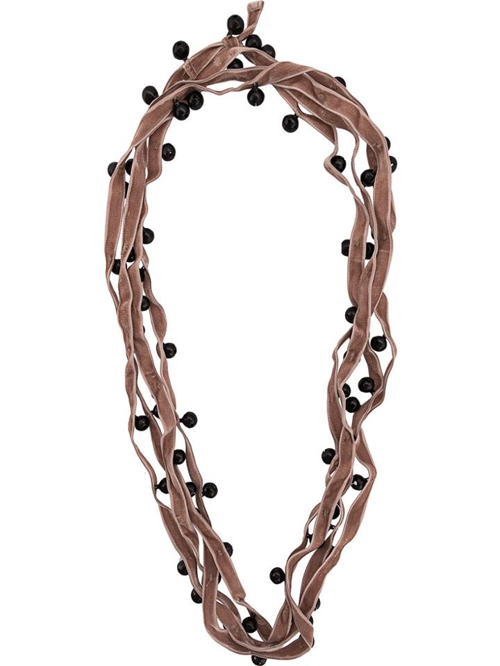 Ann Demeulemeester Velvet Beaded Necklace - Pink