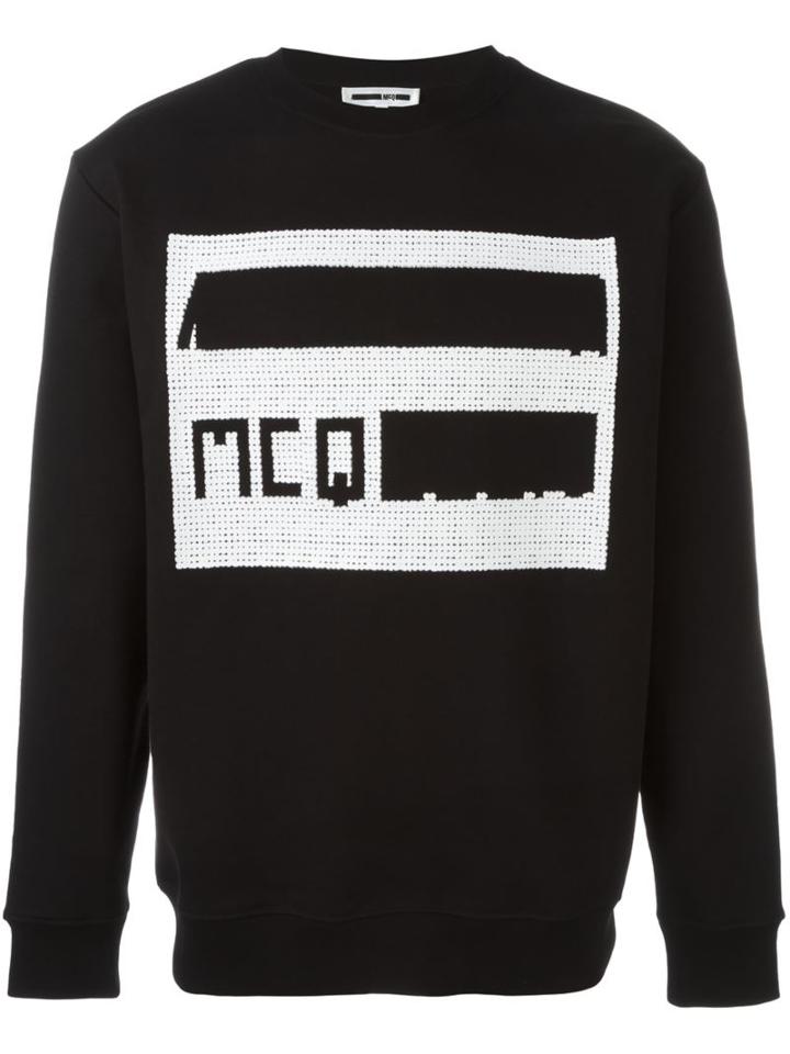 Mcq Alexander Mcqueen Perforated Logo Sweatshirt, Men's, Size: Xl, Black, Cotton