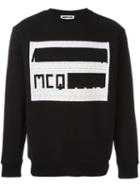 Mcq Alexander Mcqueen Perforated Logo Sweatshirt, Men's, Size: Xl, Black, Cotton