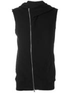 Lost & Found Rooms Sleeveless Zipped Hoodie, Men's, Size: Large, Black, Cotton