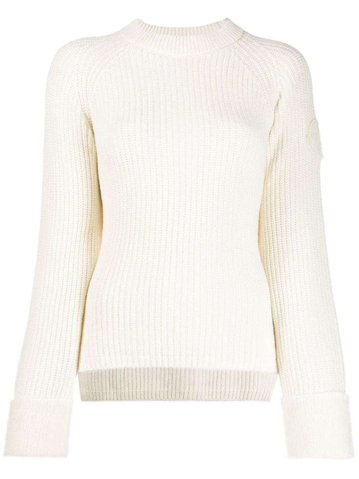 Moncler Foldover Cuff Jumper - White