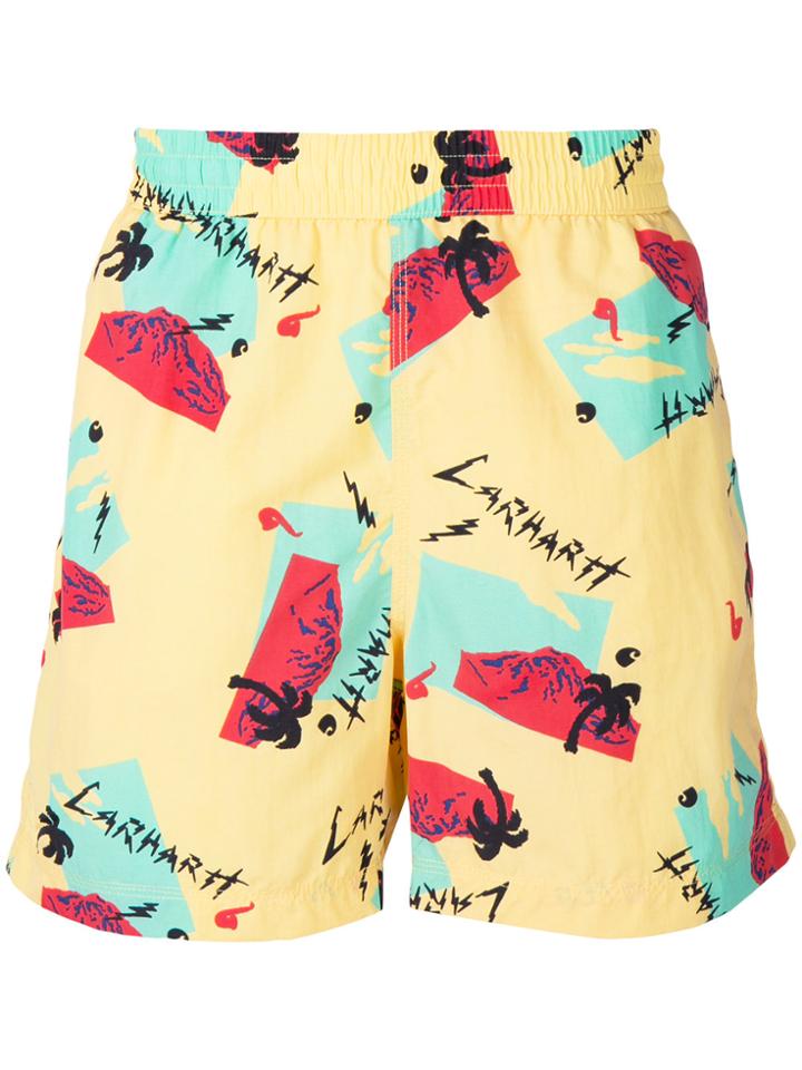 Carhartt Printed Swim Shorts - Yellow & Orange