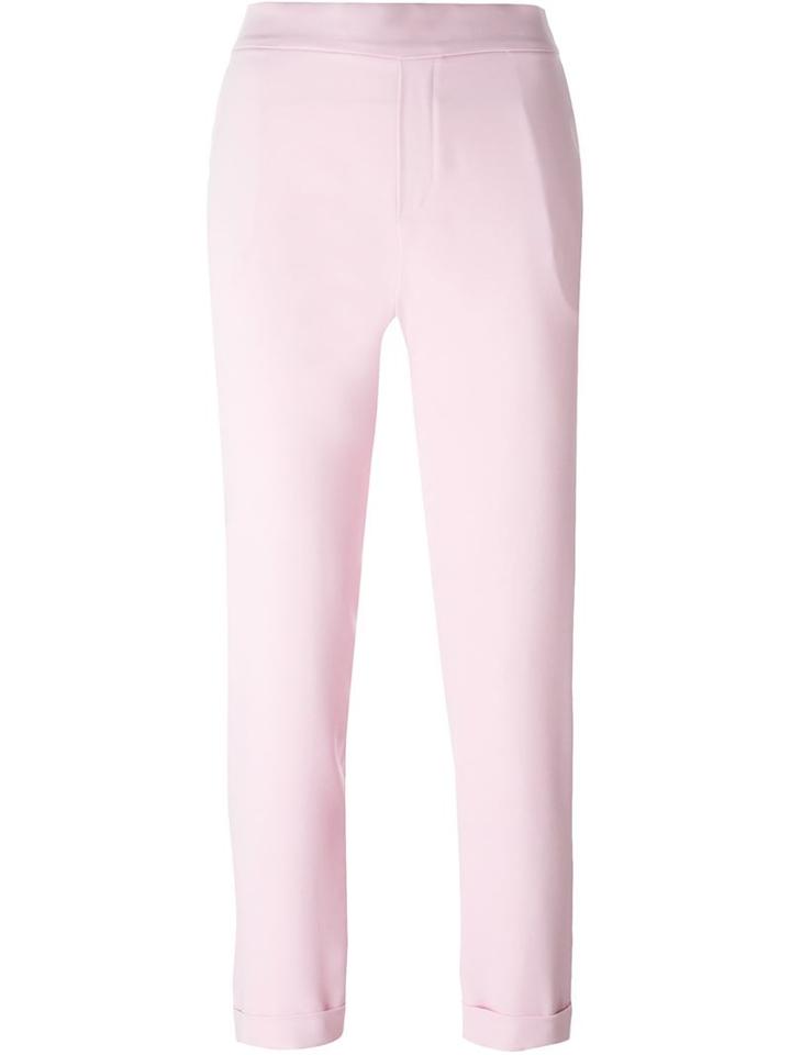 P.a.r.o.s.h. Elasticated Waistband Skinny Trousers, Women's, Size: Large, Pink/purple, Polyester