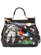 Dolce & Gabbana Sicily Astronaut Printed Tote Bag - Black