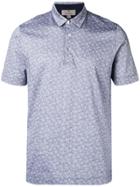 Canali Patterned Polo Top - Blue